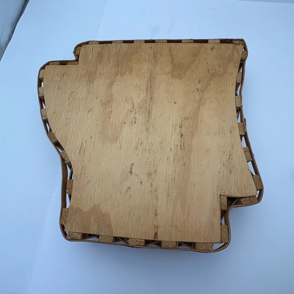 Vintage Woven and Wood Arkansas-Shaped Basket